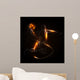 Vector illustration basketball player on dark background Wall Mural