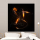 Vector illustration basketball player on dark background Wall Mural
