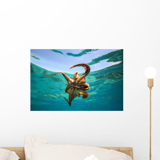 Blue Sea Giant Octopus Wall Decal
