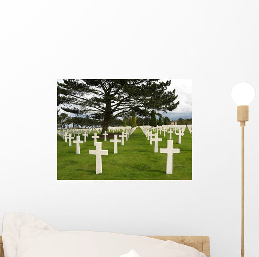 Crosses at American Cemetery in Normandy Wall Mural