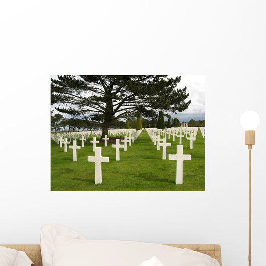Crosses at American Cemetery in Normandy Wall Mural