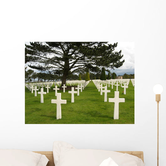Crosses at American Cemetery in Normandy Wall Mural