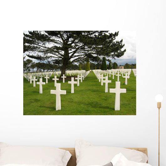 Crosses at American Cemetery in Normandy Wall Mural