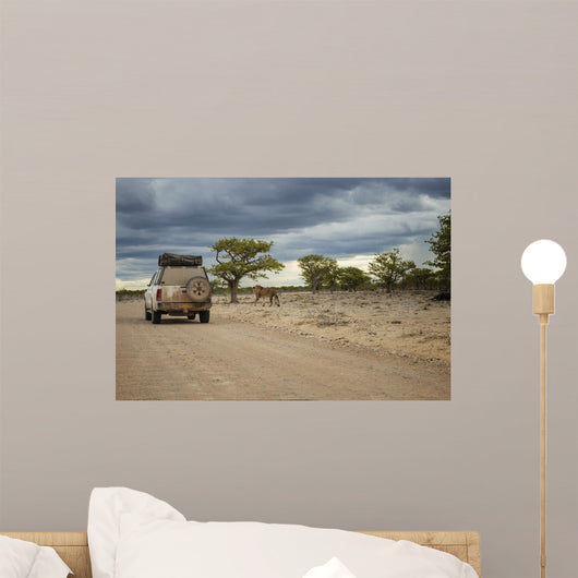 Game drive in Etosha National Park, Namibia Wall Mural