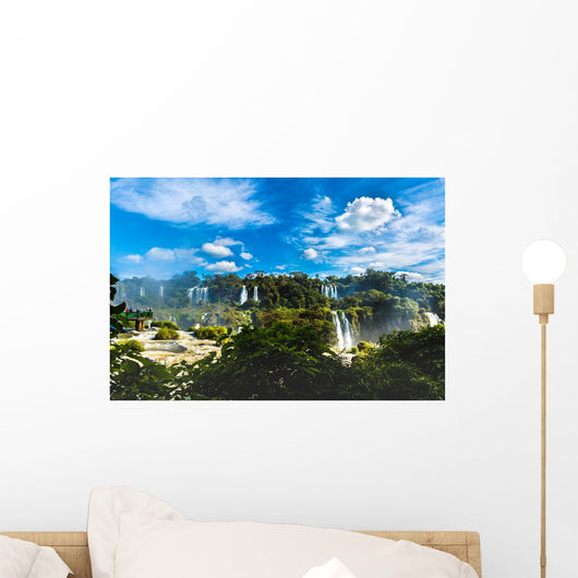Iguazu Falls, the largest series of waterfalls of the world, located at the Brazilian and Argentinian border. View from Brazilian side. Wall Mural