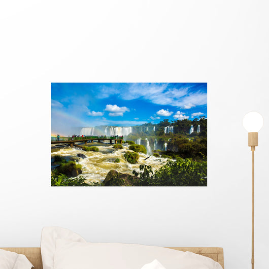 Iguazu Falls, the largest series of waterfalls of the world, located at the Brazilian and Argentinian border. View from Brazilian side. Wall Mural
