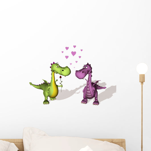 Two Dragons in Love Wall Decal