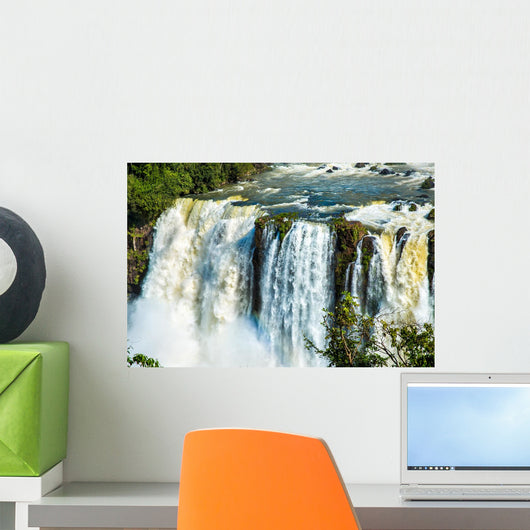 Iguazu Falls, on the border of Brazil and Argentina Wall Mural