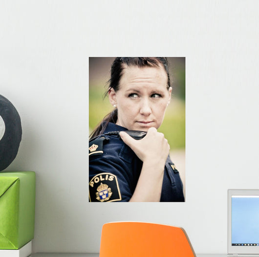 Confident Female Police Officer Wall Decal