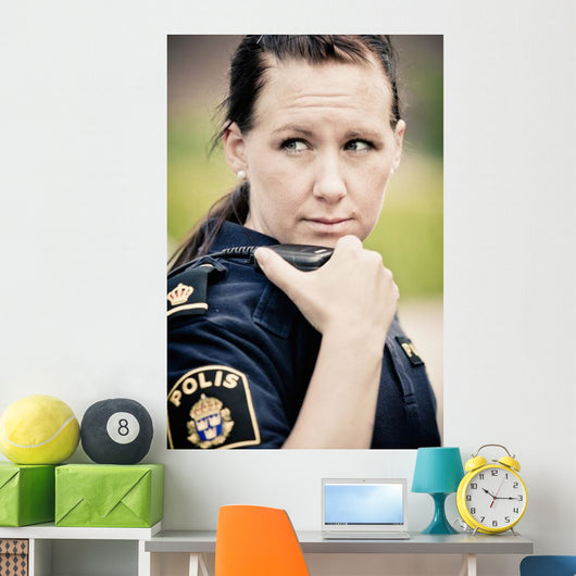 Confident Female Police Officer Wall Decal