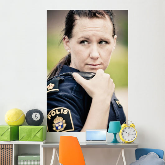 Confident Female Police Officer Wall Decal