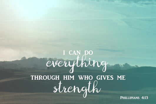 Inspirational verse from the bible on a blurred background Wall Mural