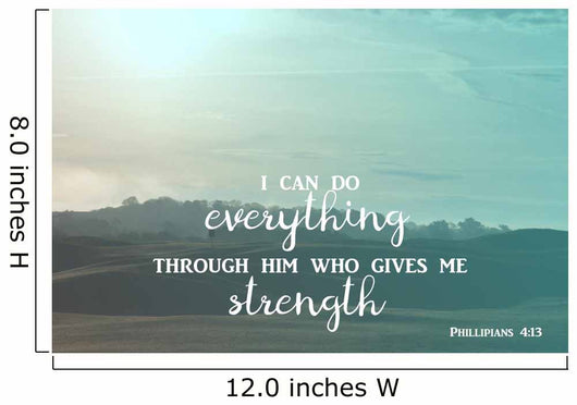 Inspirational verse from the bible on a blurred background Wall Mural