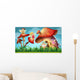 Fairies Flying Mushroom Garden Wall Decal