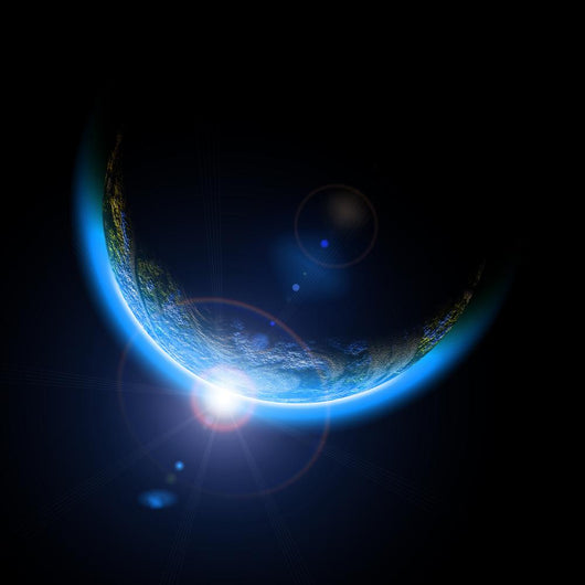 Earth with rising Sun Wall Mural