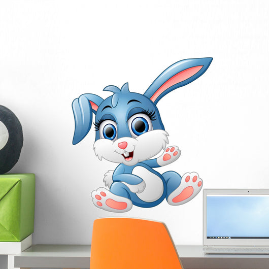Cute bunny waving hand Wall Decal