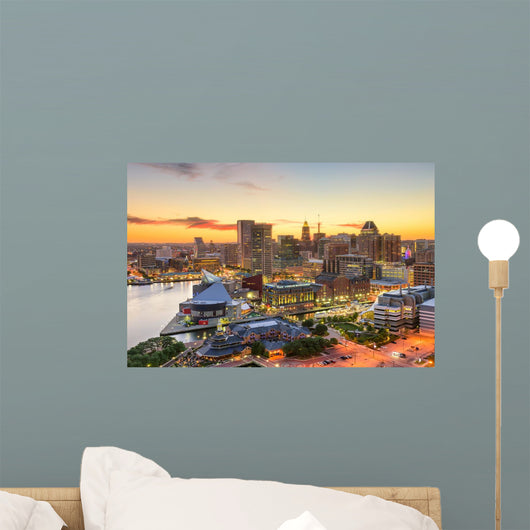 Baltimore Maryland Skyline Wall Mural