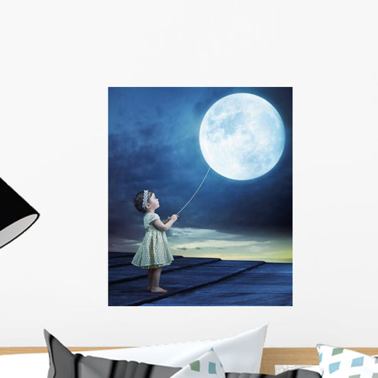 Conceptual Moon Baby Balloon Wall Decal