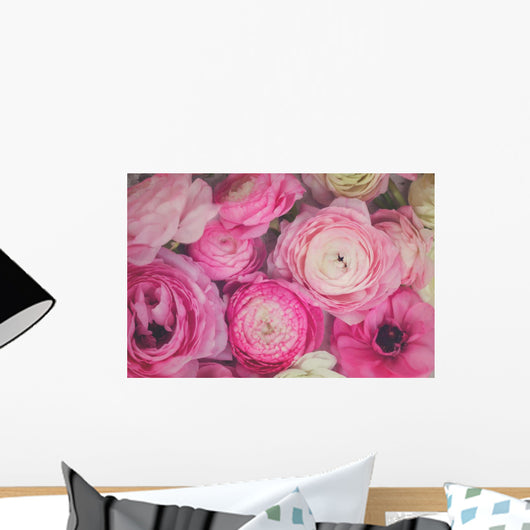 Pink Ranunculus Flowers Wall Decal