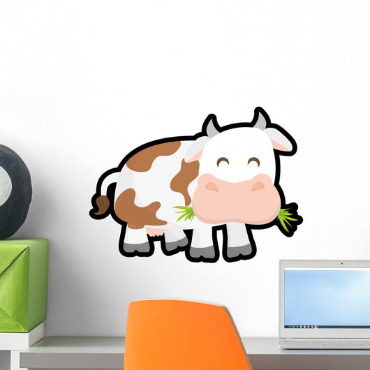Farm animal concept represented by cow cartoon icon. isolated and flat illustration Wall Decal