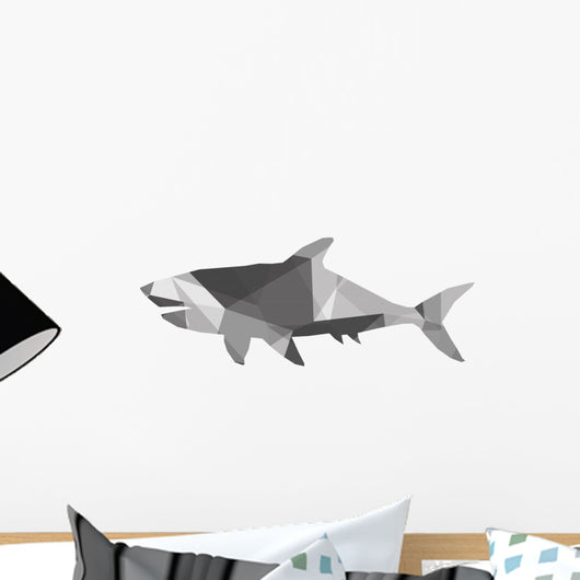 geometric texture shark silhouette icon Wall Decal
