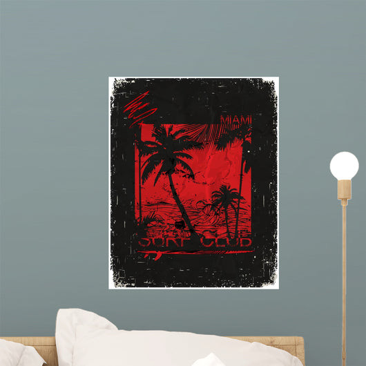 Miami Vector Illustration Concept Wall Decal
