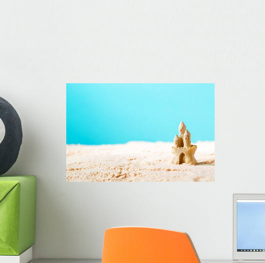 Summer theme with sand castle Wall Mural
