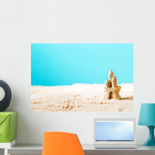 Summer theme with sand castle Wall Mural