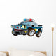 Cartoon Police Car Driving Wall Decal