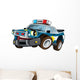 Cartoon Police Car Driving Wall Decal