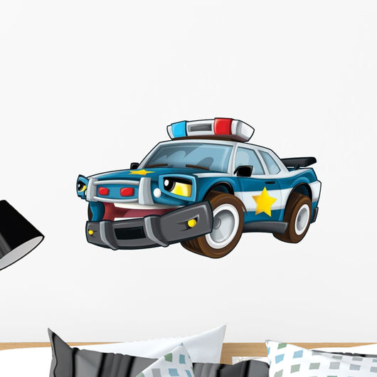 Cartoon Police Car Wall Decal