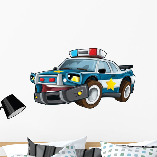 Cartoon Police Car Wall Decal