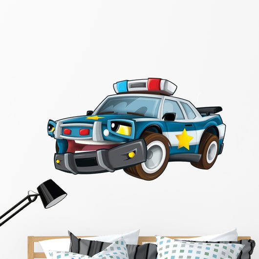Cartoon Police Car Wall Decal