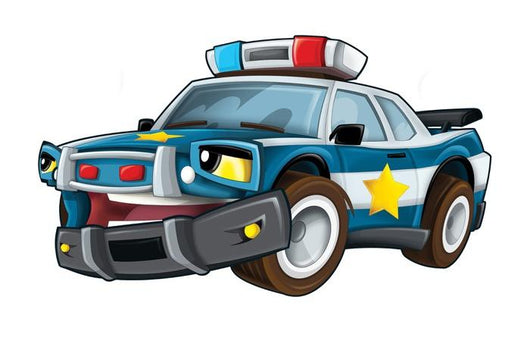 Cartoon Police Car Wall Decal