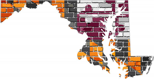Maryland Map Brick Wall - Wall Decal