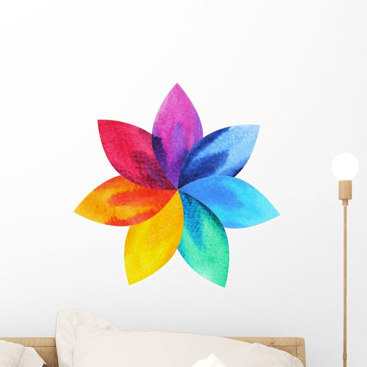 Chakra Symbol Colorful Lotus Wall Decal