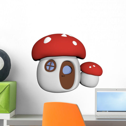 Fairy Toadstool Mushroom House Wall Decal