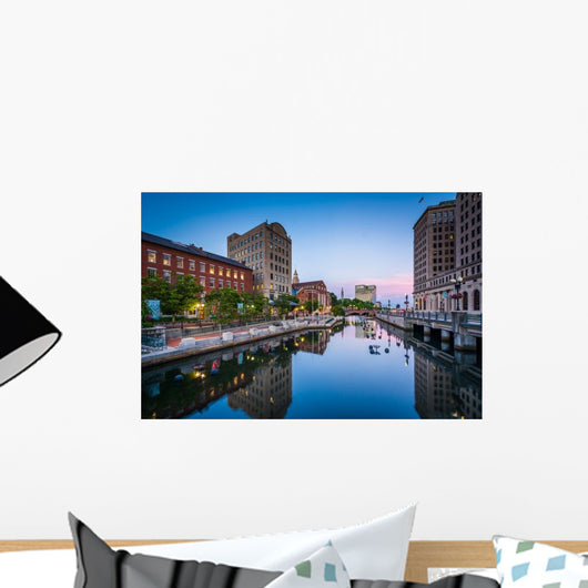 Buildings along Providence River Wall Decal