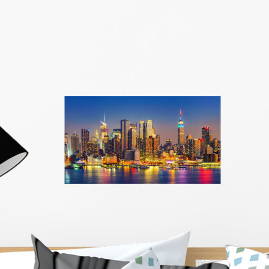 Manhattan Night New York Skyline Wall Decal