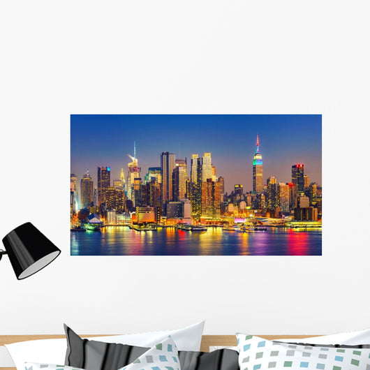 Manhattan Night New York Skyline Wall Decal
