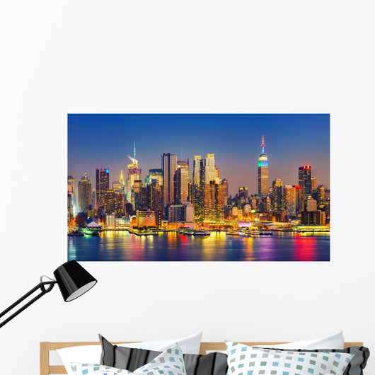 Manhattan Night New York Skyline Wall Decal