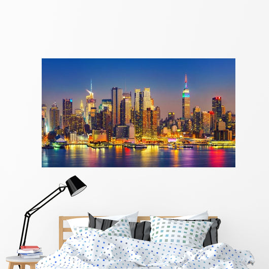 Manhattan Night New York Skyline Wall Decal