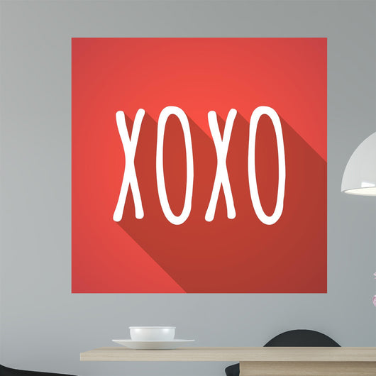 Long shadow illustration of    the text XOXO Wall Mural