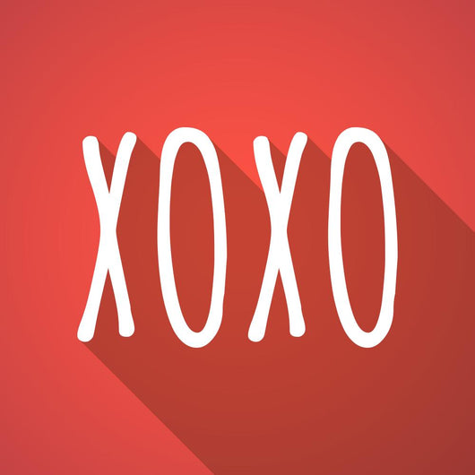 Long shadow illustration of    the text XOXO Wall Mural