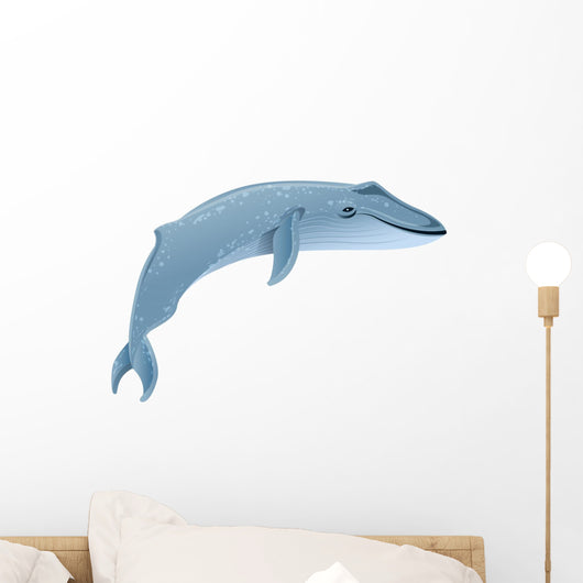 Blue whale marine mammal. Blue whale is largest animal on earth Wall Decal