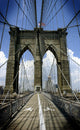 Brooklyn Bridge, New York City, Blue Sky, Urban Setting Wall Mural
