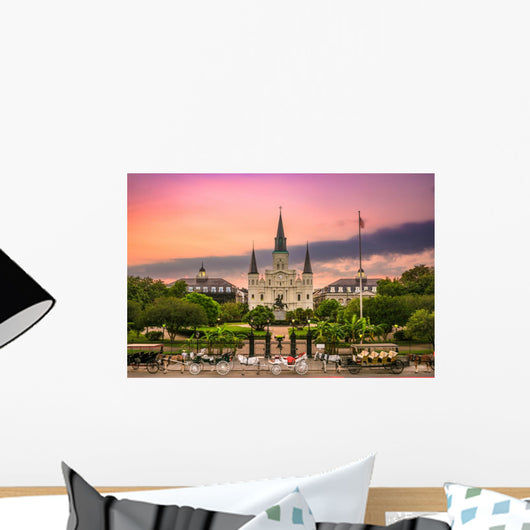 St. Louis Cathedral at Jackson Square, New Orleans, Louisiana. Wall Mural
