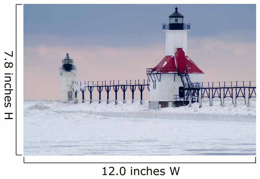 St., Joseph North Pier Lighthouse in Winter Wall Mural