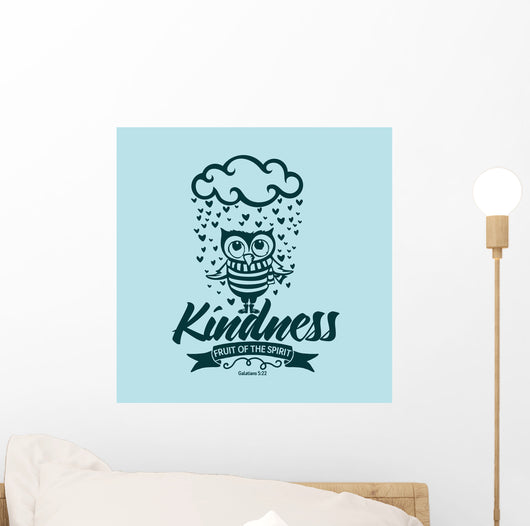 Biblical illustration. Christian lettering. Fruit of the spirit - kindness. Galatians 5:22 Wall Mural