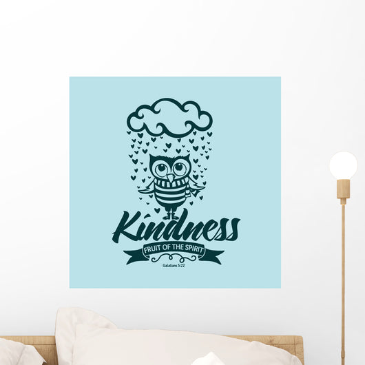 Biblical illustration. Christian lettering. Fruit of the spirit - kindness. Galatians 5:22 Wall Mural